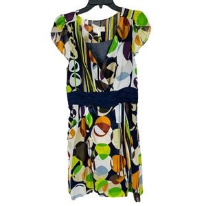 Anthropologie Moulinette Soeurs abstract print empire waist dress Sz 10